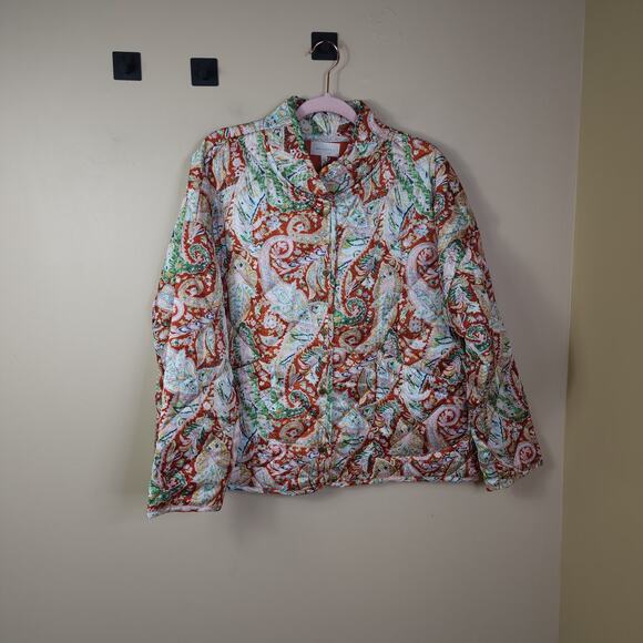 Melloday Quilted Paisley Print Jacket Size L - Picture 1 of 12